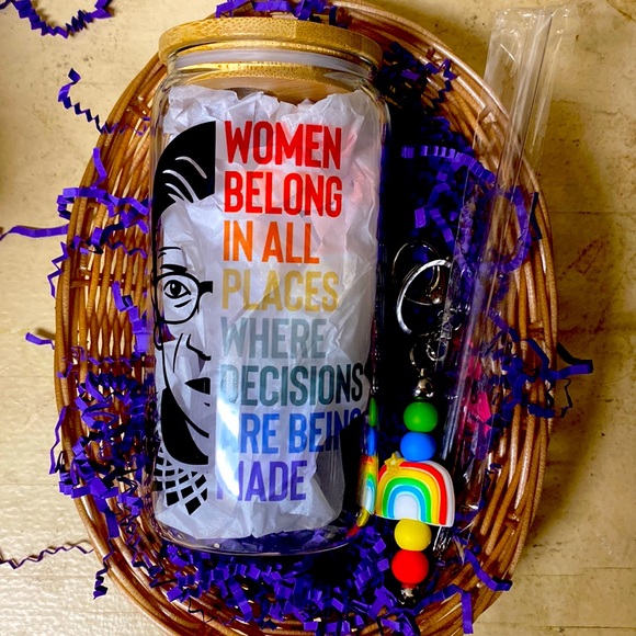 custom Other - 💛Ruth Bader Ginsberg Glass Cup Gift set